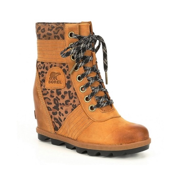 sorel leopard wedge